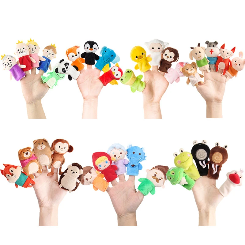 OEM custom Manufacturer Promotion Puppet Soft Animal Finger Plush Puppet Toys