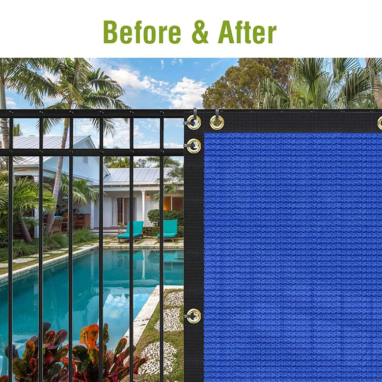 Garden Blue Sun Block Windscreen privacy hdpe fence net balcony screen safety net , private fence screen for balcony