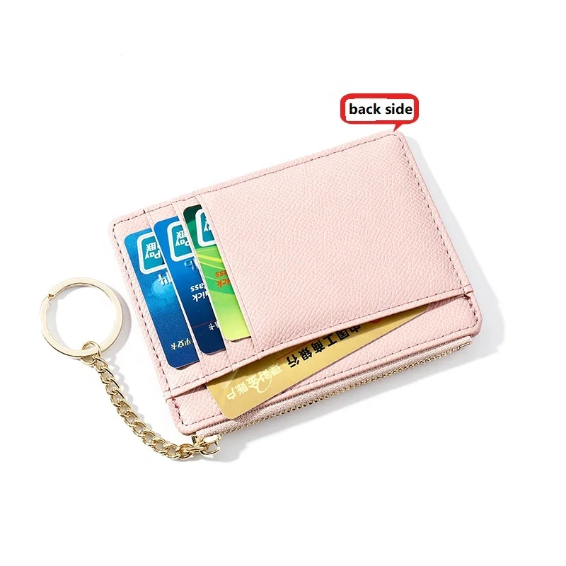 Оптовая продажа, держатель для карт и удостоверения личности, кошелек, деловой держатель для карт из искусственной кожи на заказ, брелок с логотипом, маленькие кошельки для монет для женщин