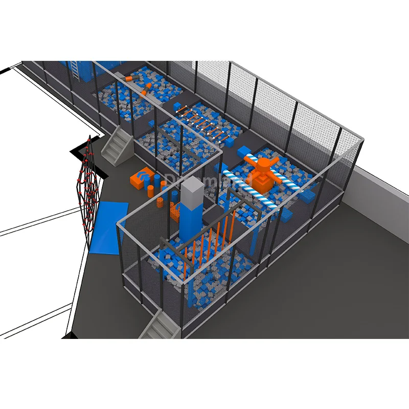 Popular Adult Adventure Ninja Warrior Course training gear For spider climb jump