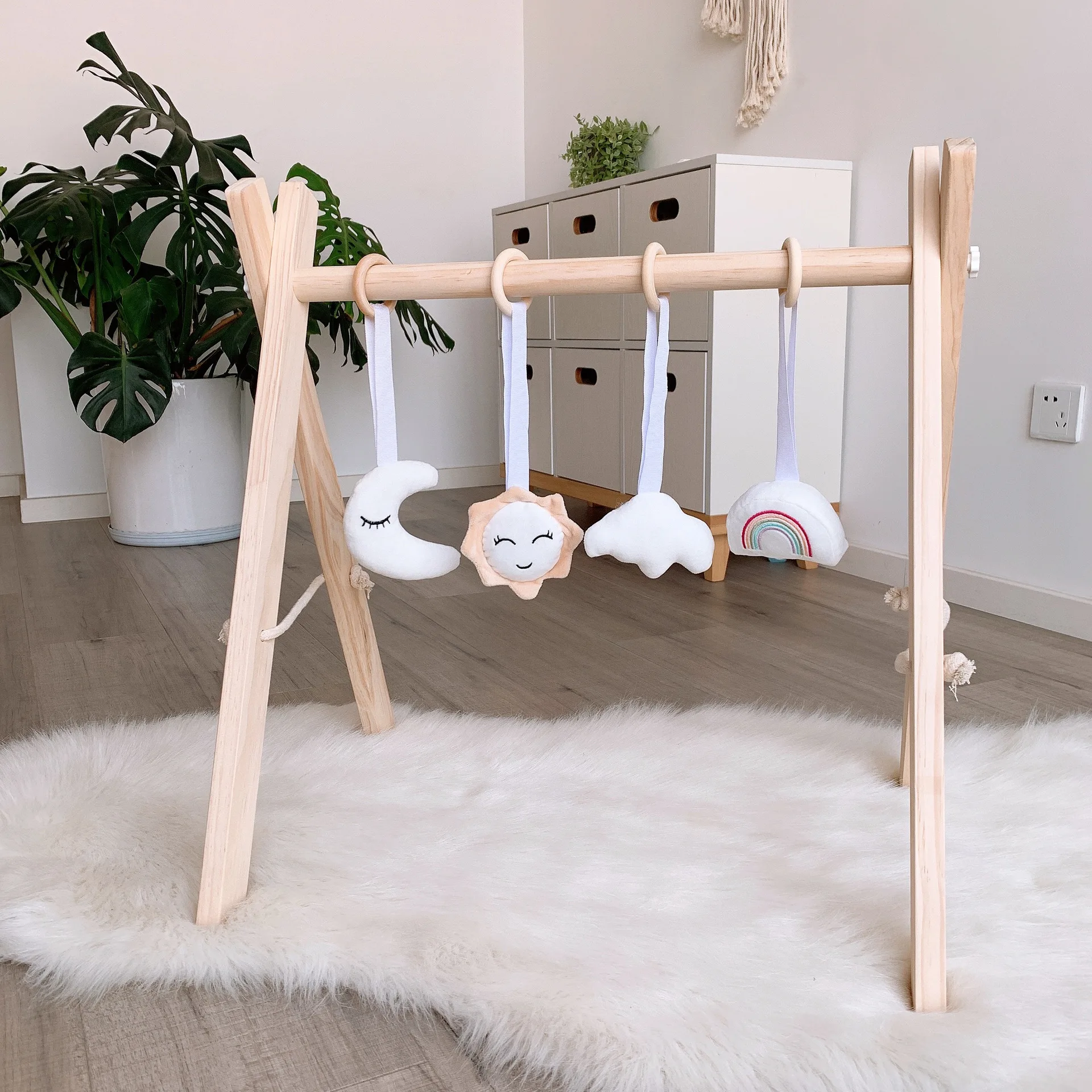 Customization Etsy Foldable Wooden Montessori Baby Play Gym Frame Activity Mat With  Teething Toys Nordic Baby Gym
