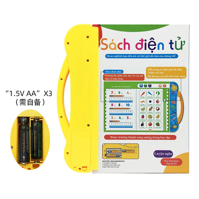 Hot Sale Vietnamese English Bilingual Kids Electric Point Reading Machine Learning Machine Sound E-Book For Children