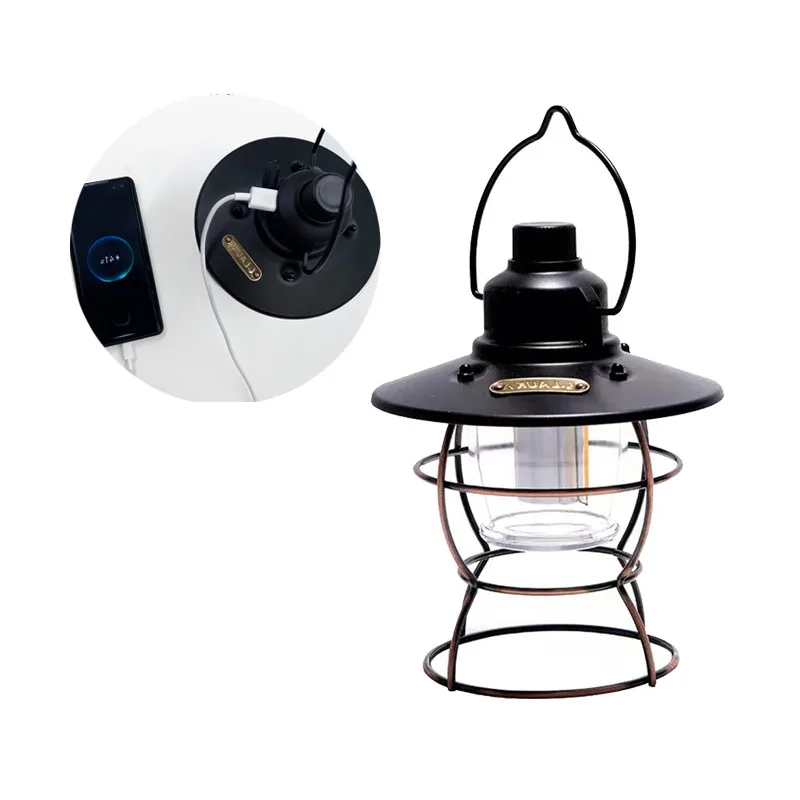 Outdoor modern vintage foldable portable rechargeable magic cool tent retro garden lantern camping lights