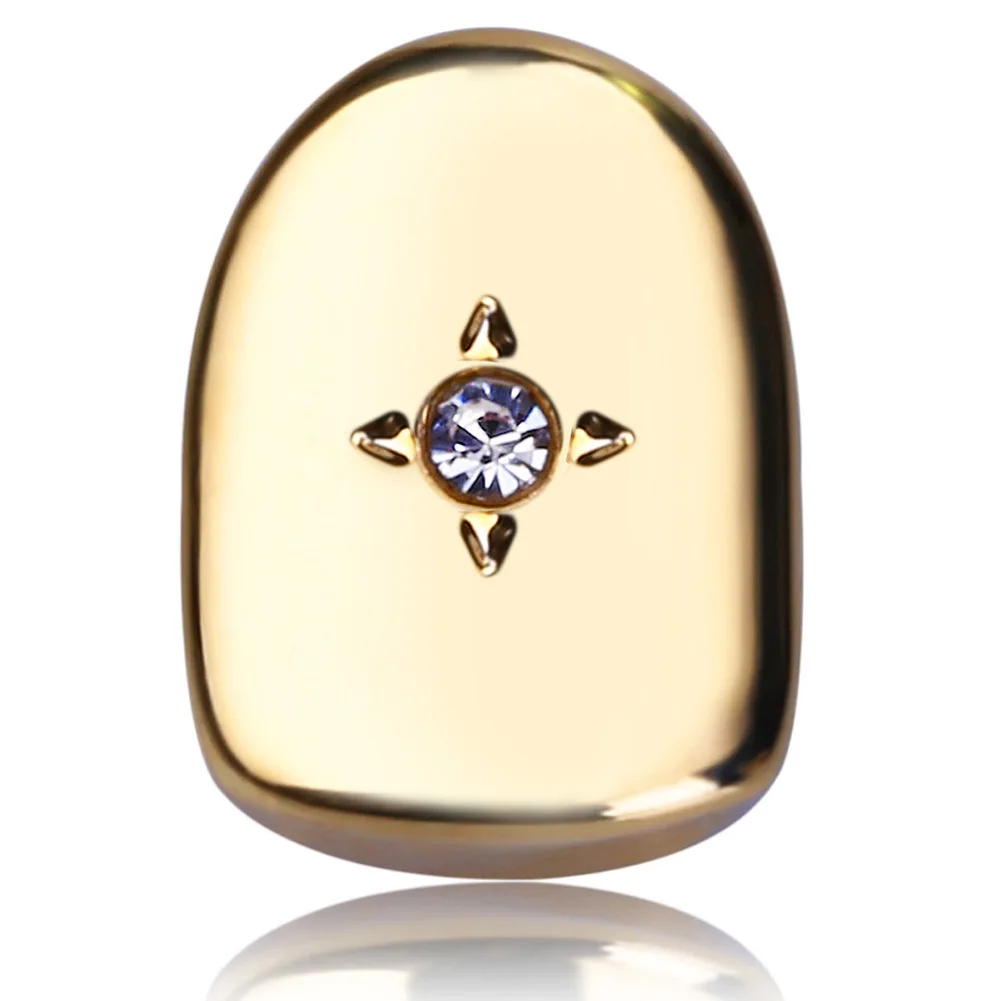 Cross-border e-commerce hot selling single diamond single star gold braces teeth grillz rapper hip hop braces jewelry