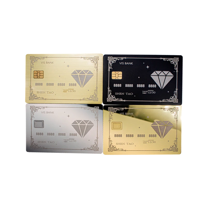 Blank Stainless Steel Magnetic Stripe Bank Atm Card Clip Size Custom Rfid Metal Credit Cards for Laser Engraving
