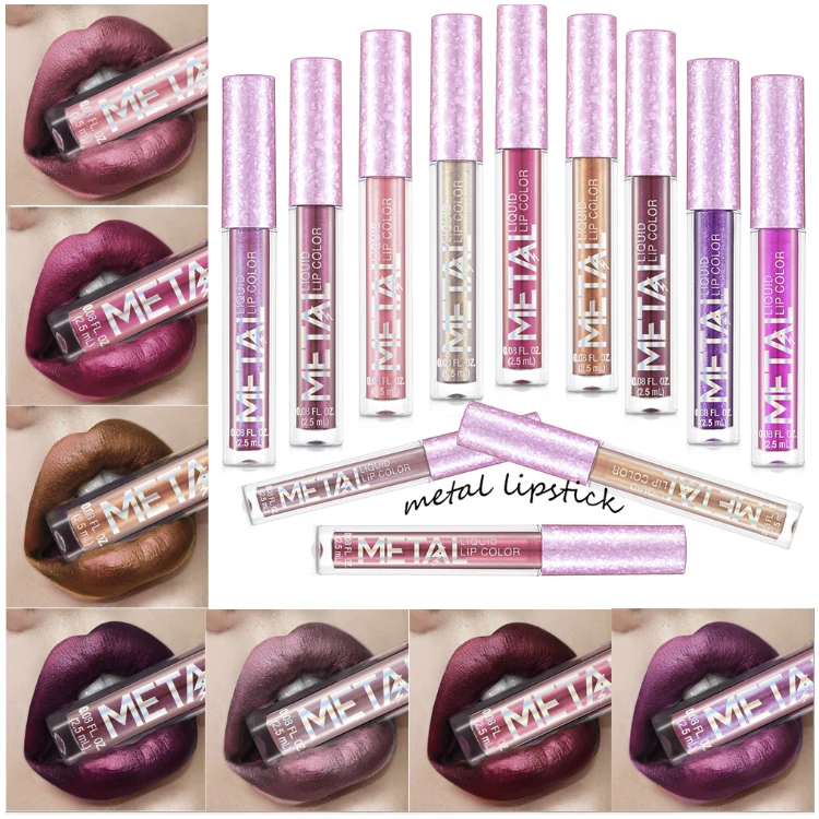 Hot Glitter Liquid 24Hours Lipstick Waterproof Metallic Lip Gloss Diamond Waterproof Pearl Lipgloss For Women Cosmetic Lipstick