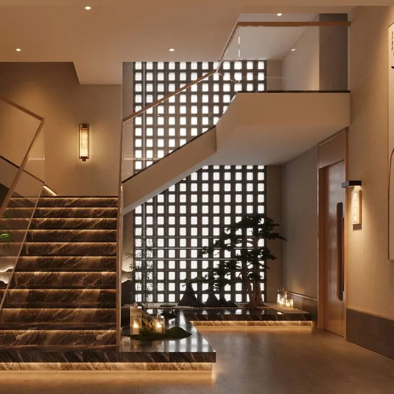 Light weight Polyurethane pu Hollow brick art decor background Partition wall Hollow porous brick pu artificial stone wall panel