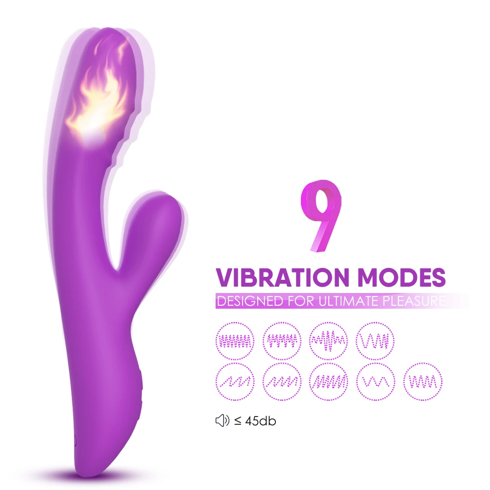 Luxury c-spot massage g-spot heating dildo rabbit silicone vibrator sex toy