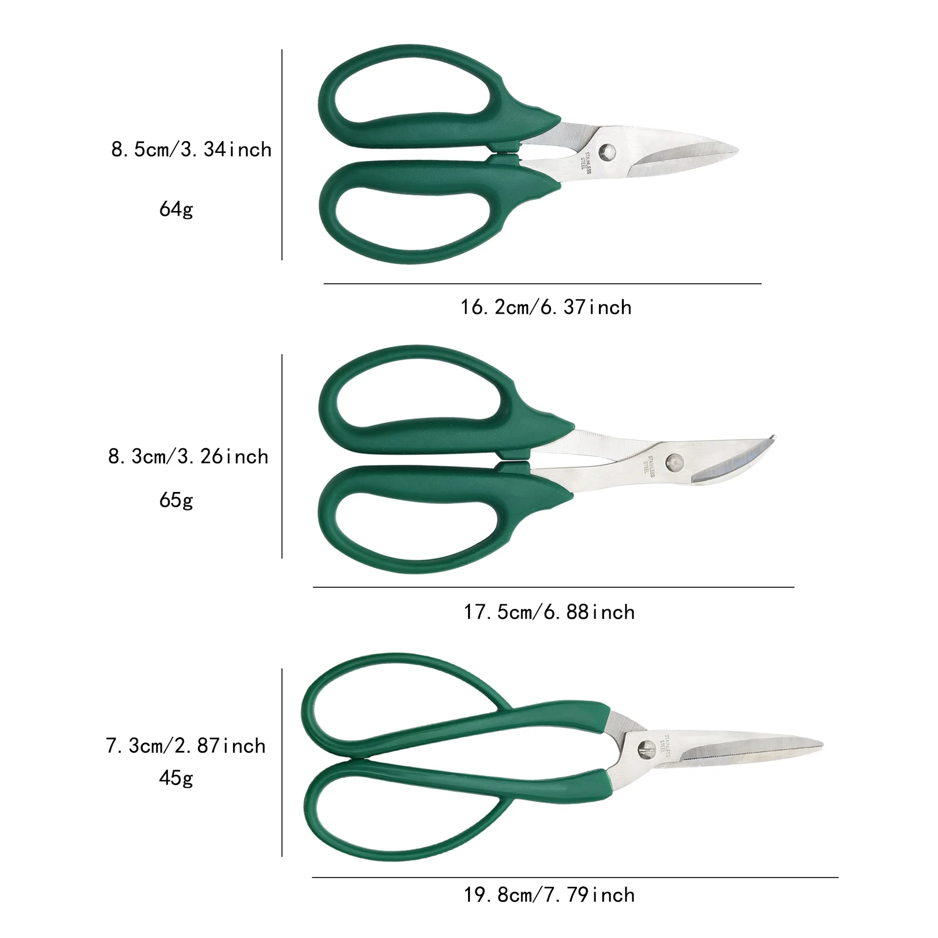 Wholesale Professional 3-Piece Garden Pruner Set Bonsai Scissors Graft Scissors Pruning Shears