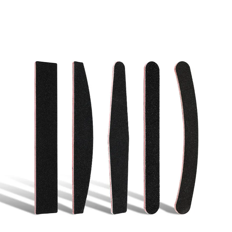 Emery board 100/180 high quality Black washable sandpaper professional Nail Care diamond half moon shape Nail Files