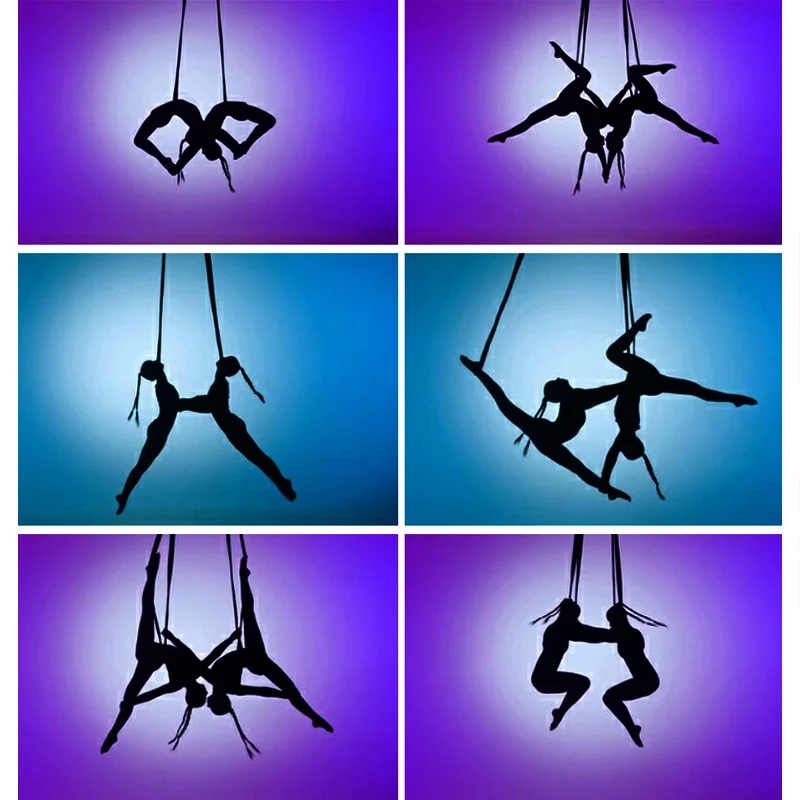 2.5 Meters Aerial Straps Loop Bodyloop Contortion Aerial Strap 2 Pairs Delta Quick Link Safely Situations Black