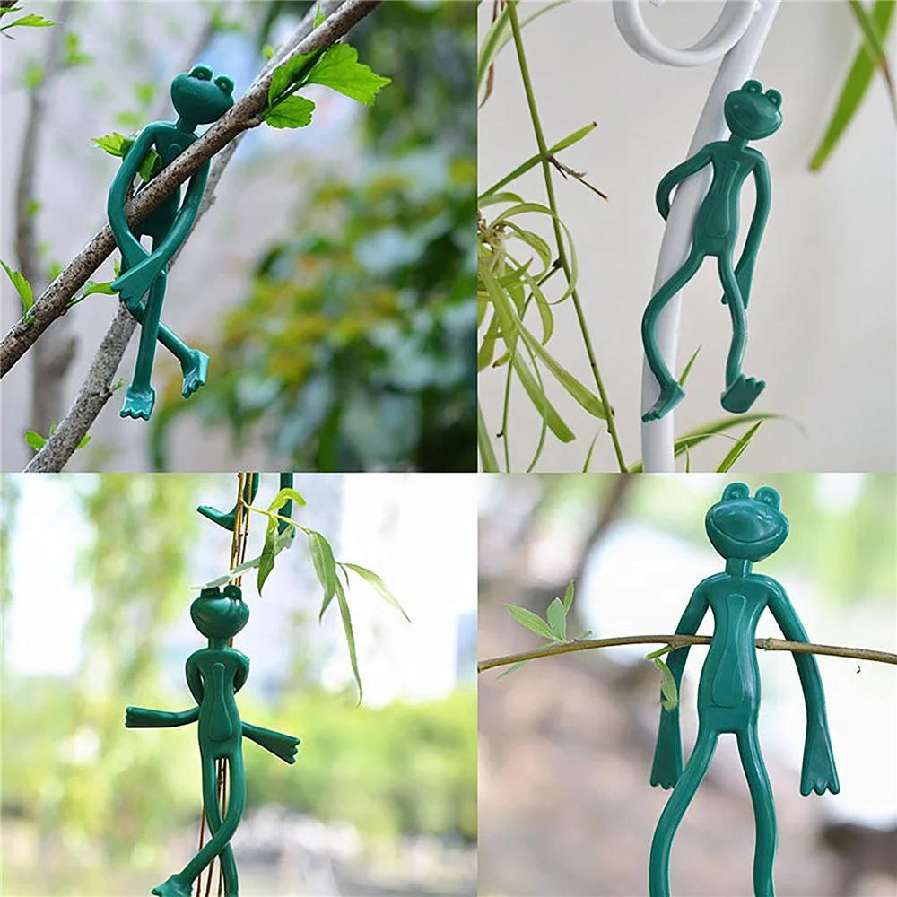 Frog Shaped Plant Tie Bendable Reusable Twist Clips Garden Vine Fixing Tool Pot Decoration Data Cable Storing Ties