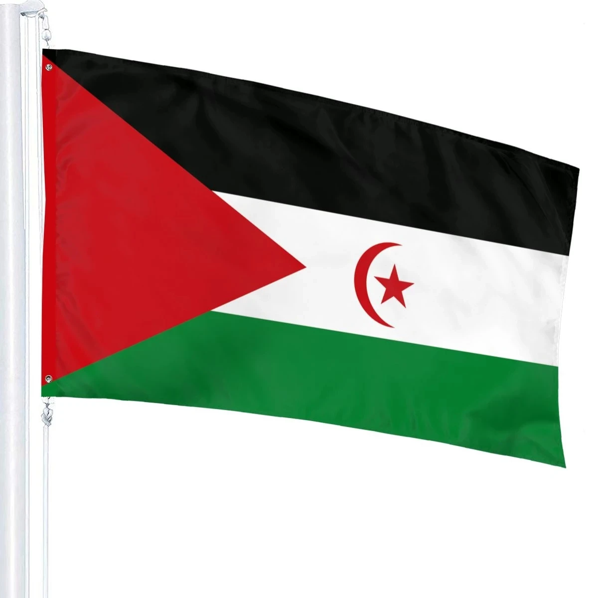 YIDE Outdoor Hanging Country Flags Banner Polyester Nylon Custom 3x5ft Western Sahara Nation Flag