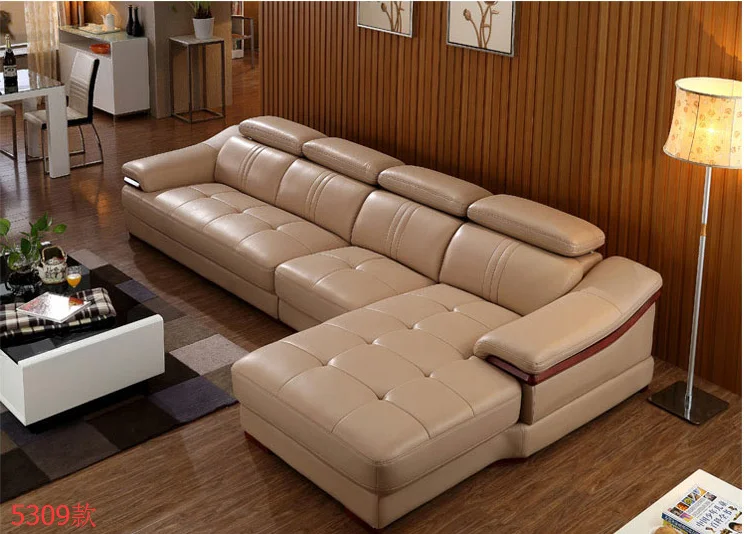 2022 Latest Design Italian White Leather Sofas Luxury Furniture Chaise Lounge Modern Living Room Leather Sofa Set