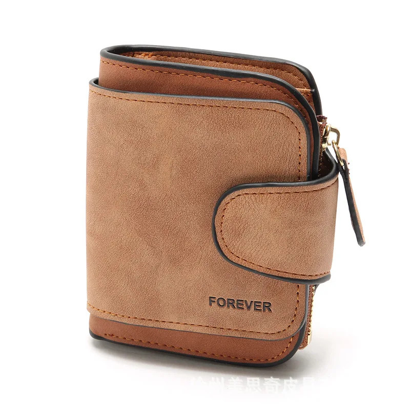 Three Discount Magnetic Wallet Multi-card Ladies Purse Wholesale Source Simple Short Solid Color PU Fashion Unisex Letter
