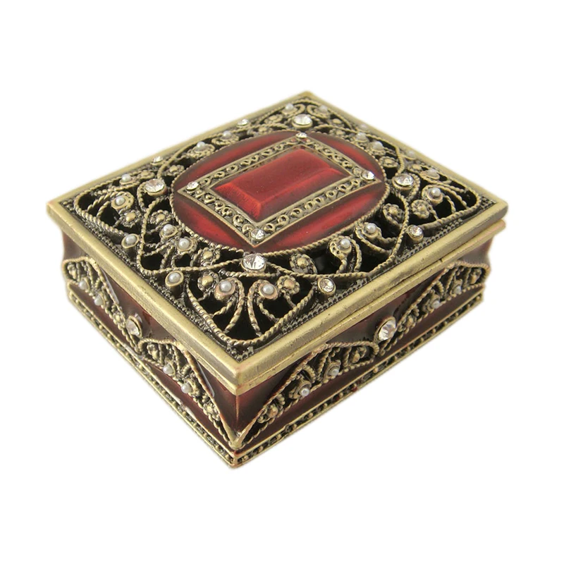 Antique Bronze Metal Trinket Box Made by Hand(#P05149a)