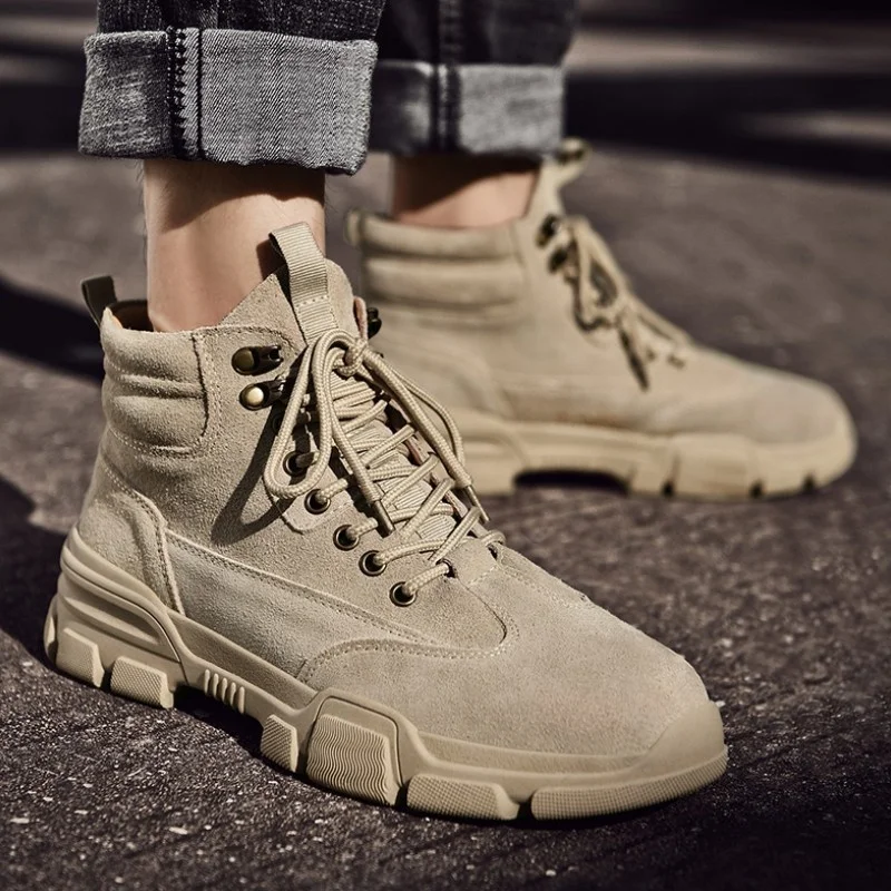 
Fashion Sports style breathable lace up ankle martin leather boots 