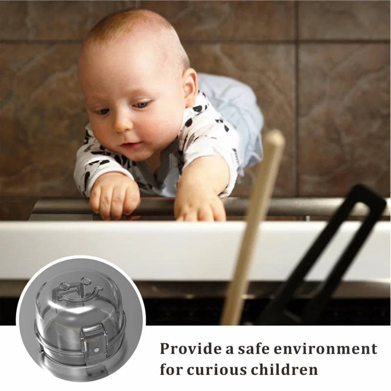Transparent baby safety button cover gas stove safety knobs child safety stove protector