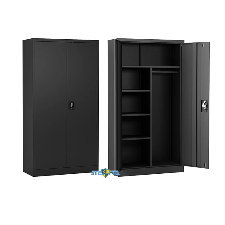 Cheap 2 door clothing steel locker changing combination lock clothes junior wardrobe closet metal doors