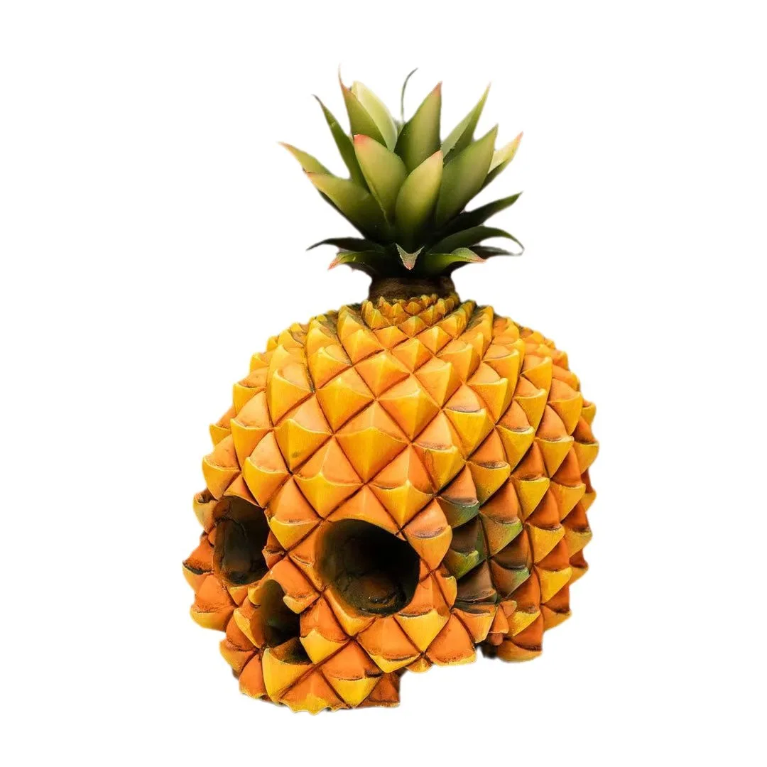 Halloween Pineapple Skeleton Decoration Scary Skeleton Sculpture Pineapple Skeleton Resin Statue Resin Crafts For Decoration