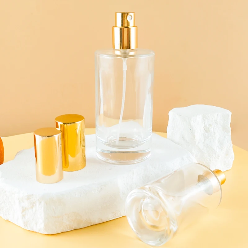 High Quality Recyclable 30ml 50ml Clear Glass Perfume Bottle with Pump Spray Cap