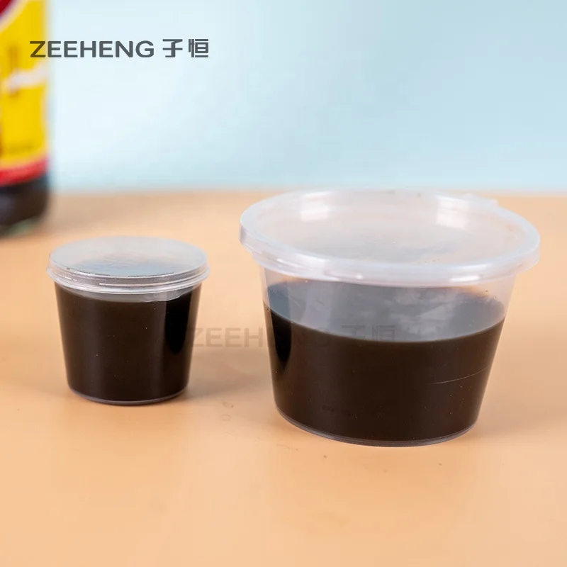 Free samples transparent disposable sauce plastic cup sizes
