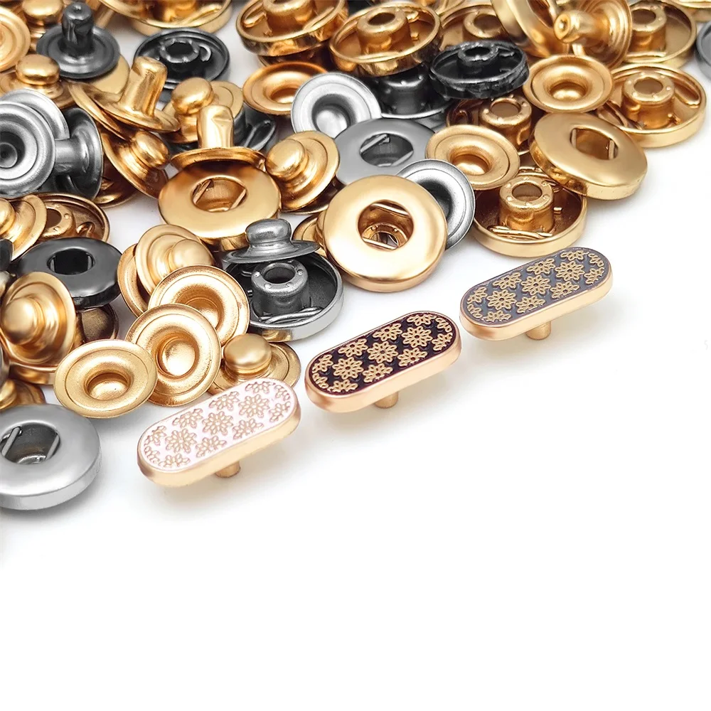 OEM kurta cloth Zinc alloy custom logo men shirt arabic press button metal thobe snap muslim abaya dress button for clothes