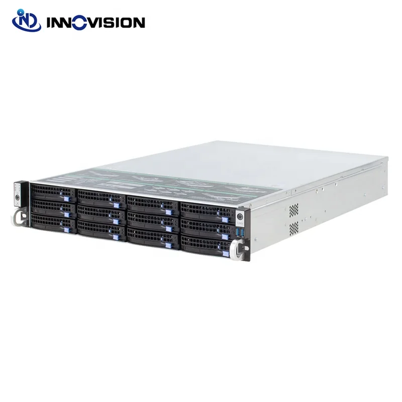 Upscale 2U 12bays rack server Chassis L650MM with 12GB mini HD attached hotswap backplane