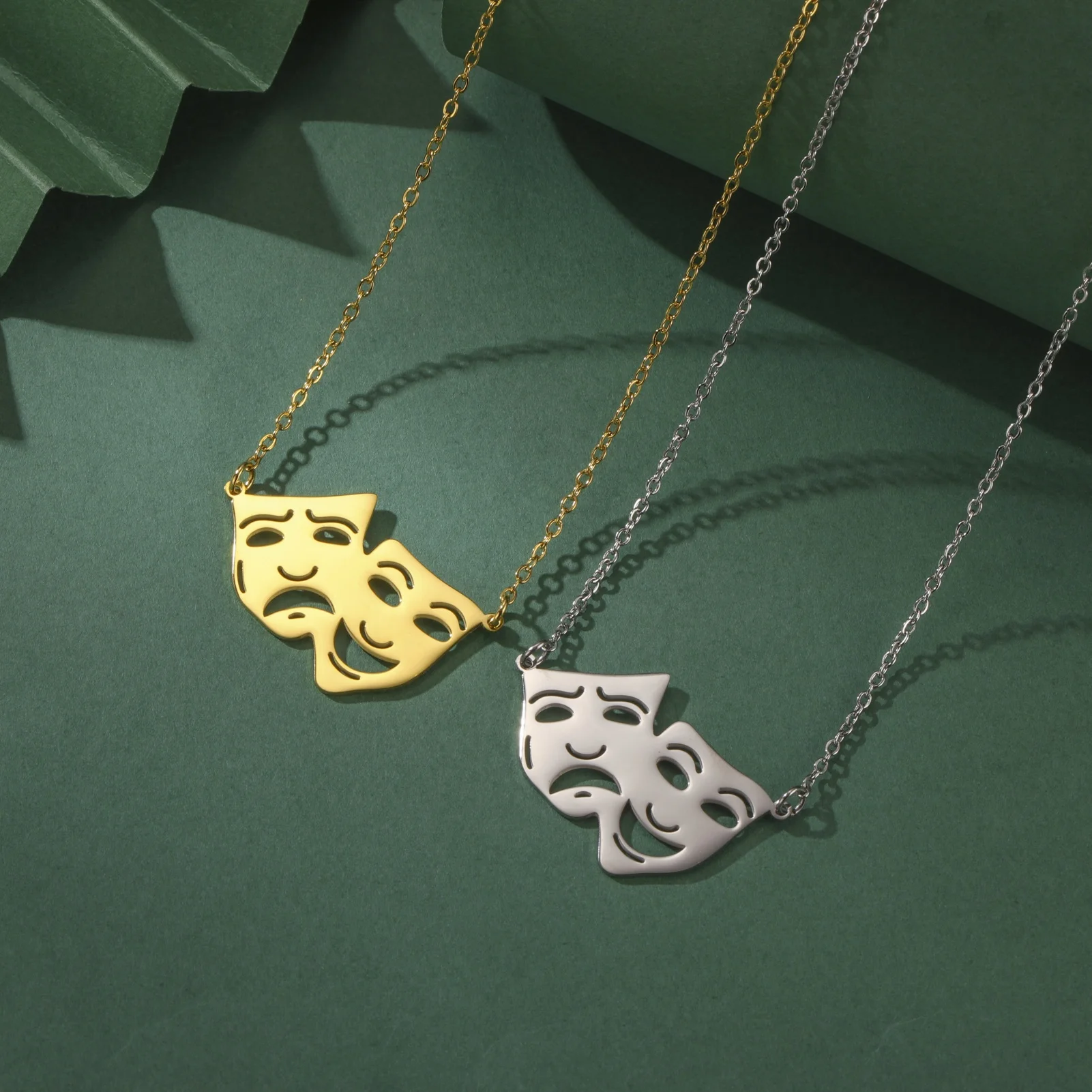 Joker Mask Pendant Necklace Fashion Hiphop Punk Neck Chain Stainless Steel Jewelry Couple Gift