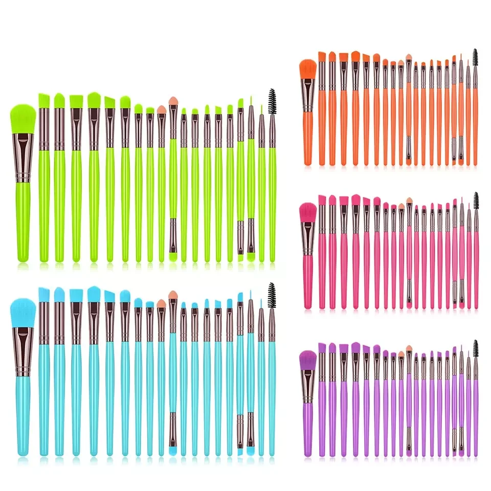 Dropshipping Suppliers Colorful Candy Professional 20 pcs Eye Makeup Brush Set Free Sample
