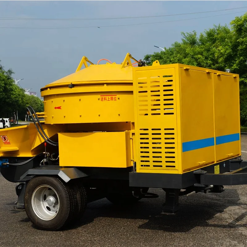 concrete pump with pan mixer high quality concrete machine with 18 months warranty