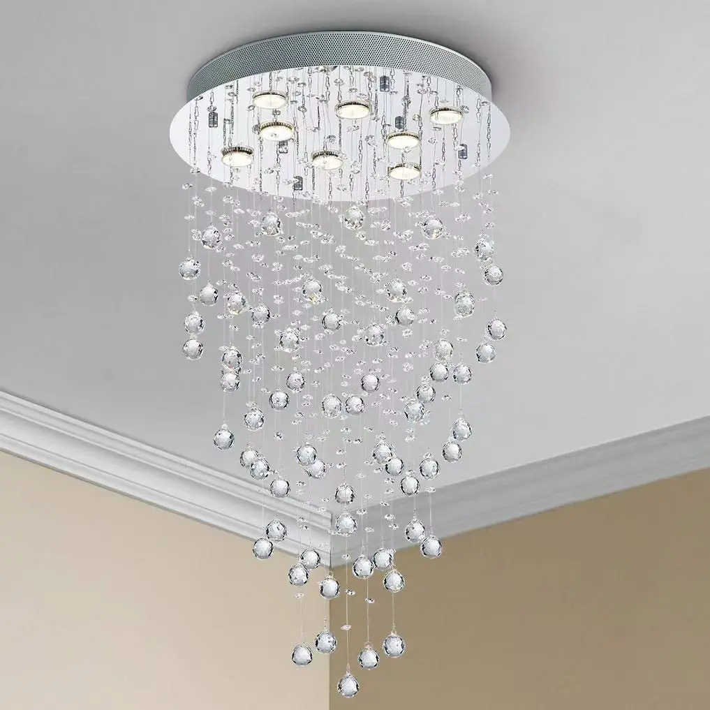 Modern LED Hanging Droplet Ceiling Lights for Bedrooms Large Indoor Hotel & Apartment Staircases Elegant Lighting Decorations