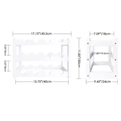 Bamboo Wine Rack Holder for Wine 12 Bottles Display Holder, 3-Tier Free Standing Storage Shelves for Kitchen, Pantry