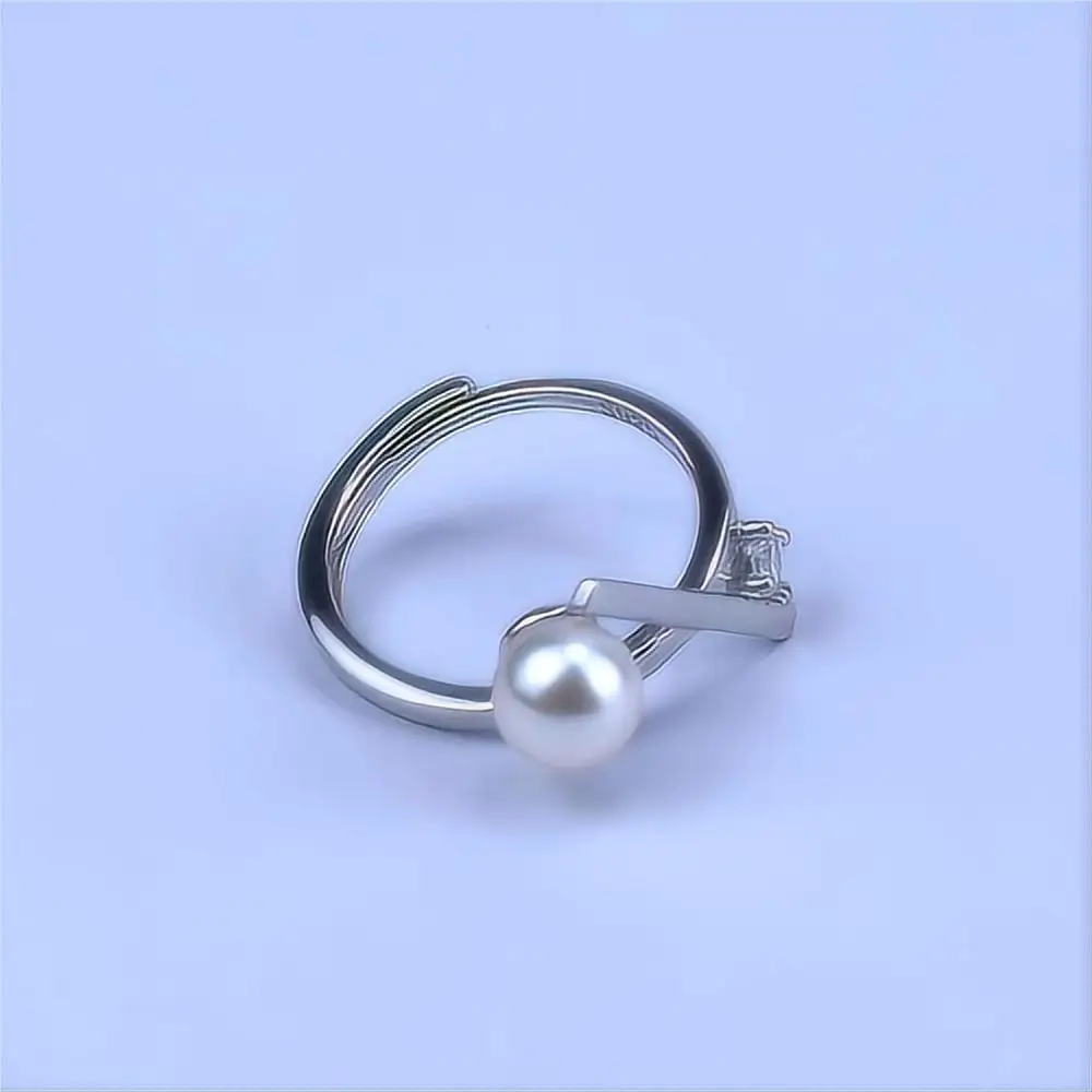 LUCK Elegant Shell Pearl ring 100% 925 sterling silver pearl jewelry For Women Wedding Jewelry