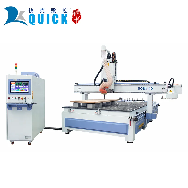 1200X2400mm UC 4-Axis Cnc Wood Router Mdf Cnc Rotary Carving Machine Wood With Linear Tool Magazine