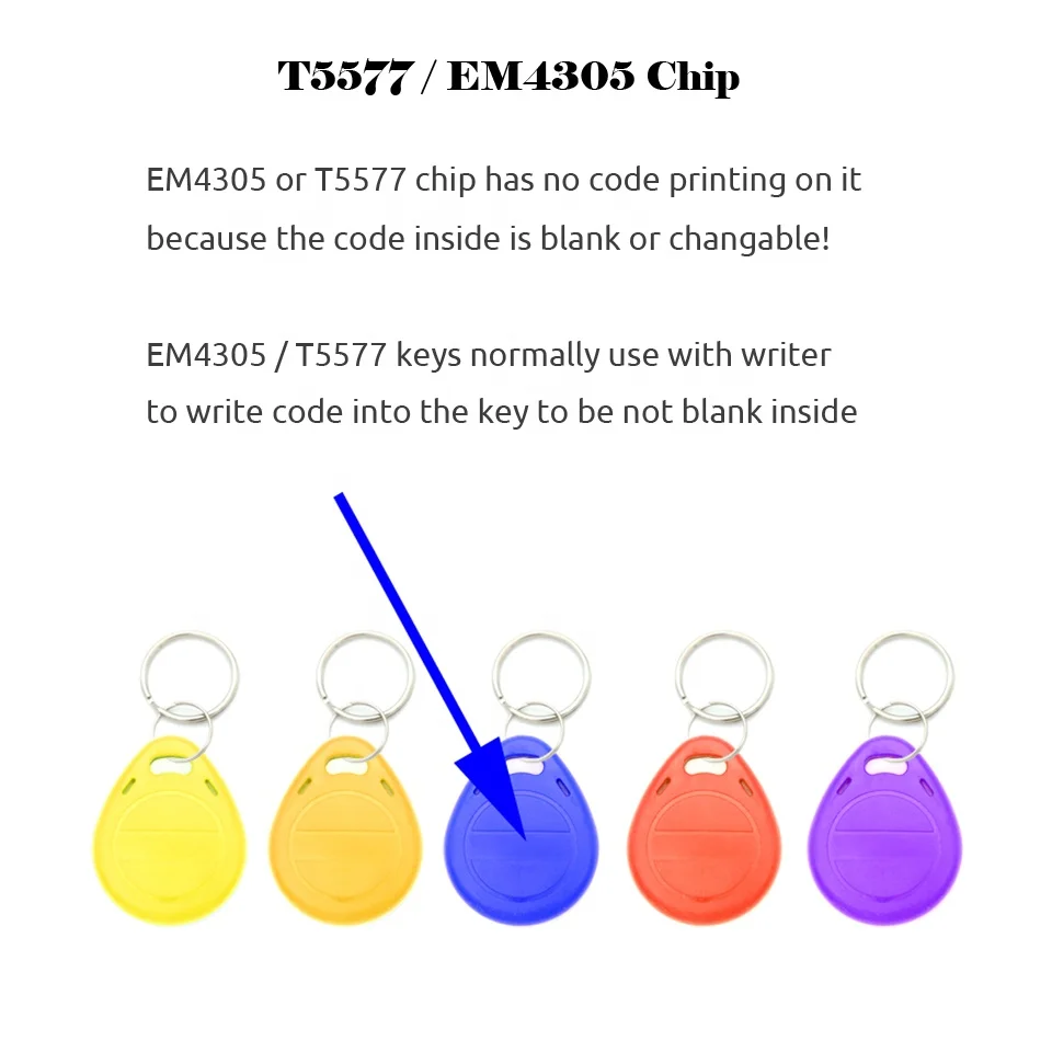 EM4305 T5577 125 кГц перезаписываемые брелоки RFID-метка кольцо для ключей карта Бесконтактный маркер-значок