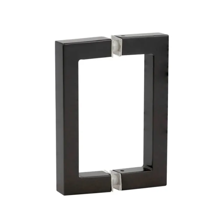 Square/Rectangle Stainless Steel Push Pull Door Handle for Solid Wood Timber, Glass and Steel Doors, Matt Black Finish