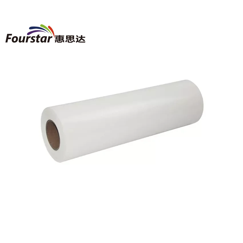 wholesale hot sale Fourstar 60cm*100m single side hot tear 7d carbon fiber pet film for digital printer for fabric