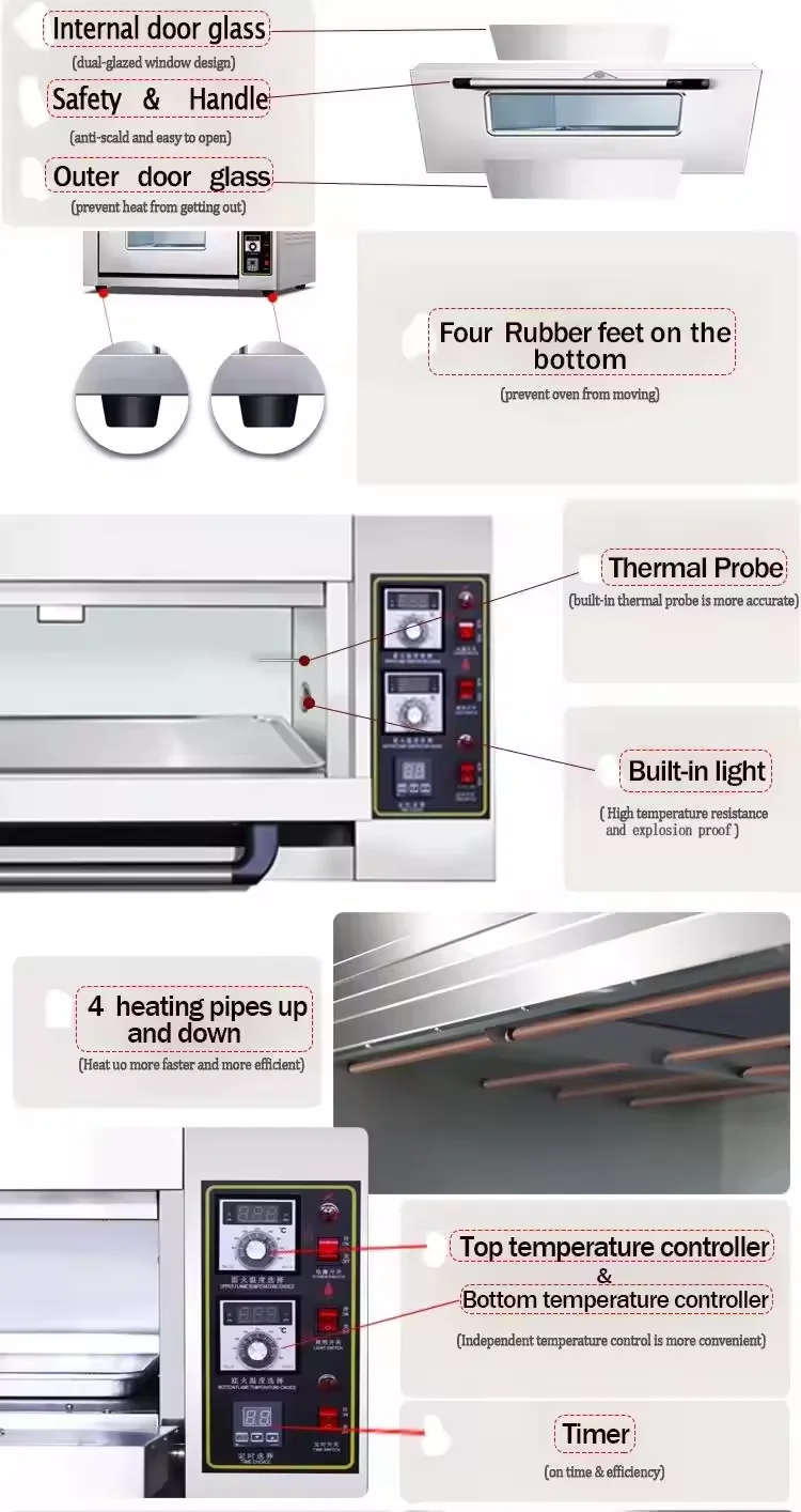 Hot sales Commercial baking oven Industrial Standing Natural Electric Oven For Bread Baking Kitchen