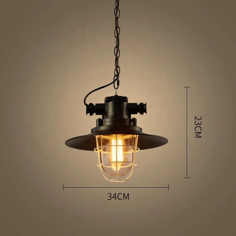 Retro Restaurant Chandelier Single Head Bar Counter Dining Room Bedroom Vintage Pendant Light Wholesale Loft Hanging Light