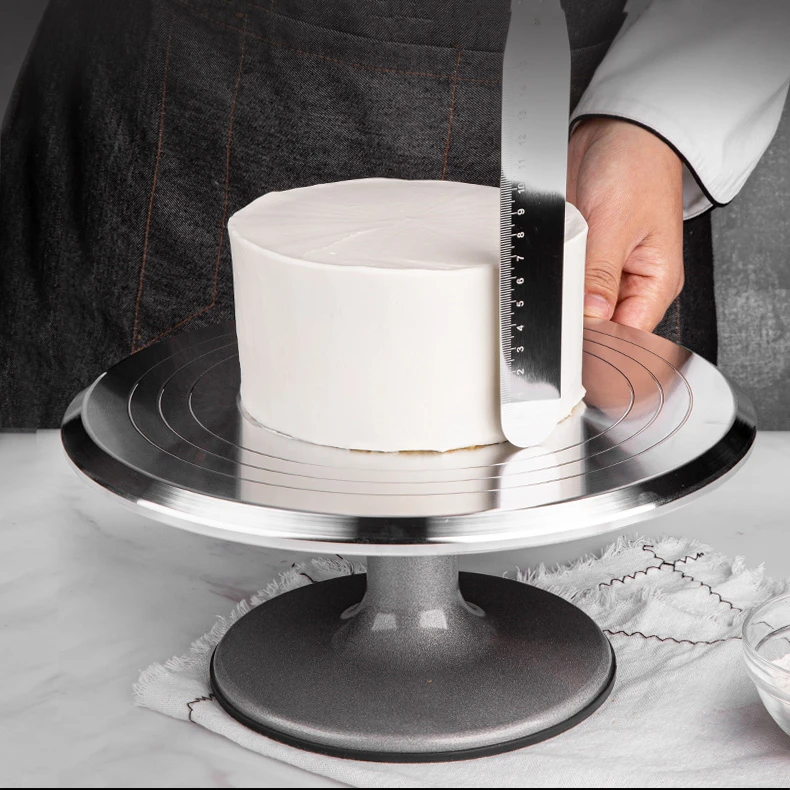 Cake Moulds Table Event Furniture Stainless Steel Round Shape Cake Decorating Table Decorating Table Bakers Aluminum Alloy