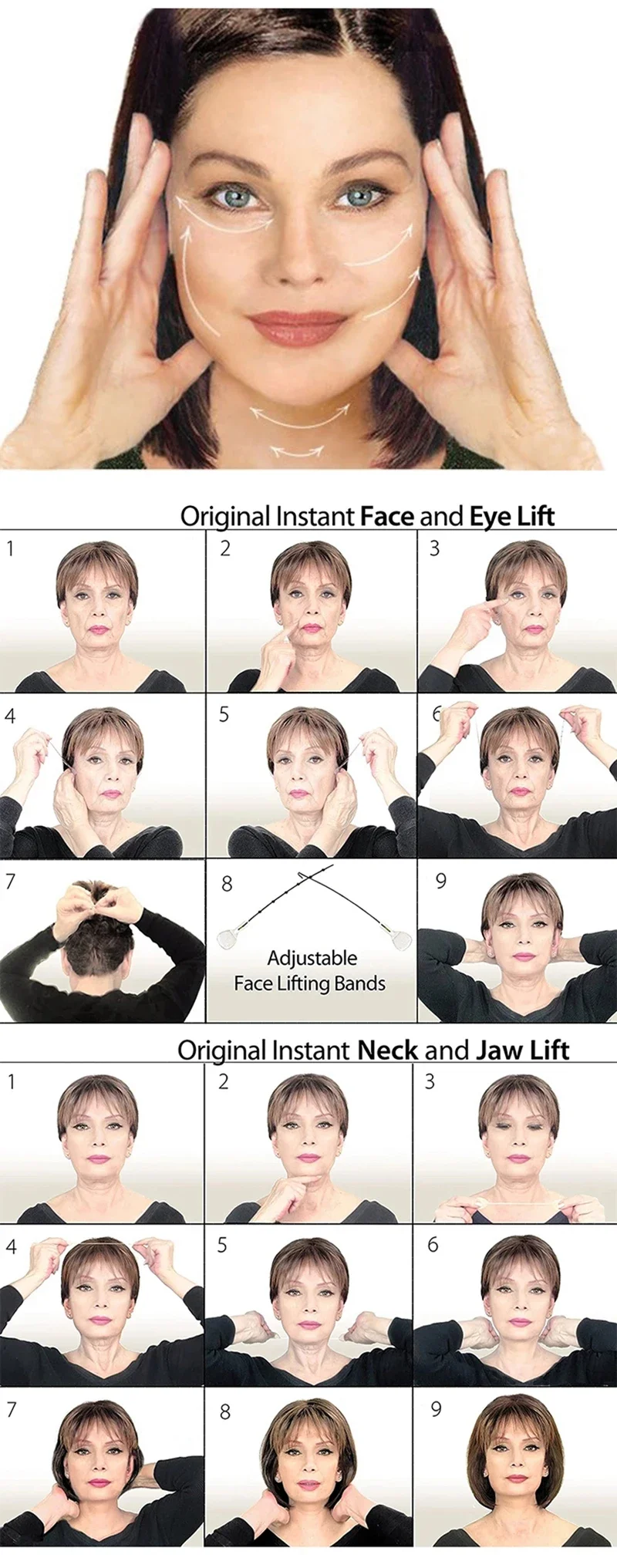 facial line wrinkle flabby skin V shape patch bands kit slimming tools neck chin instant invisible face lifting tape