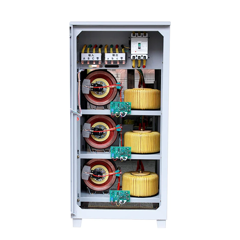 SJW Series Three Phase Low Voltage Automatic Voltage Regulator 30kw 35kw 40kw 45kw 50kw Servo Motor Voltage Stabilizer