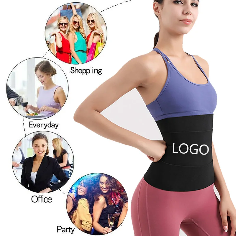 2021 new arrival designer custom logo waist trainer trimmer adjustable belt slimming Stomach Belly tummy wrap shaper for women