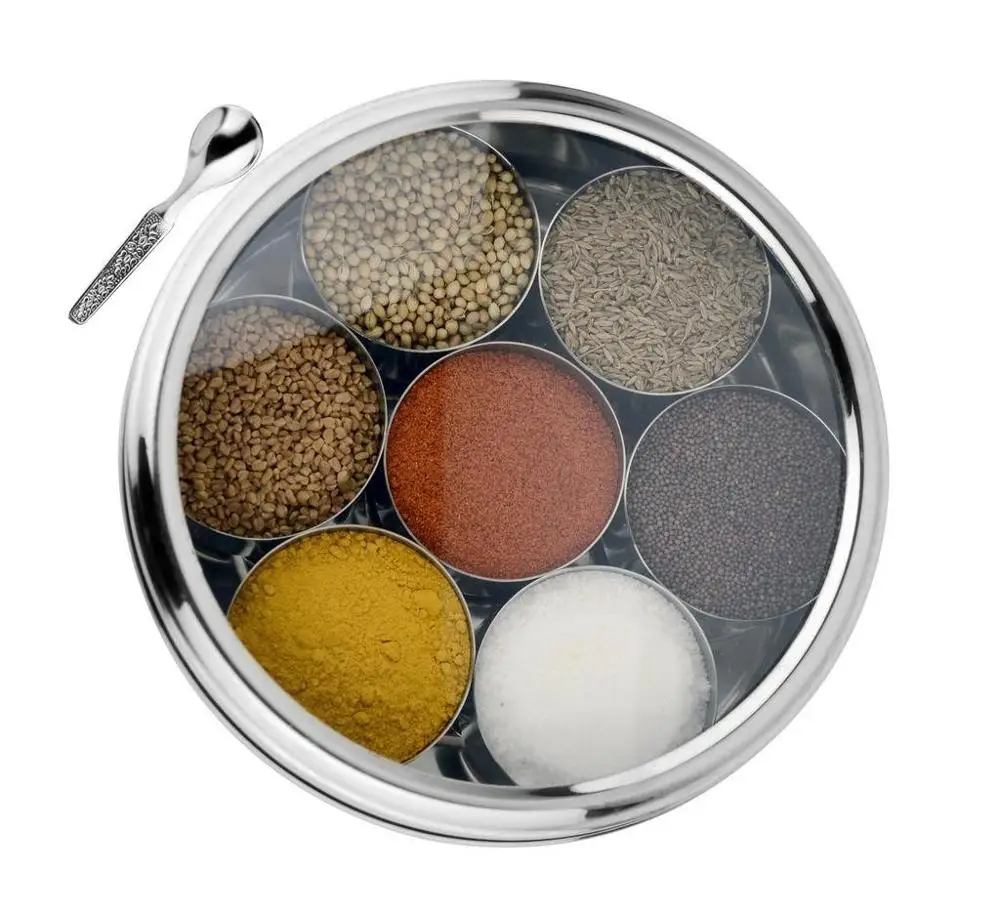 New Factory Arrival Stainless Steel Spice Set Indian Spice container set Seasoning Jar Spice Jar Rack Set