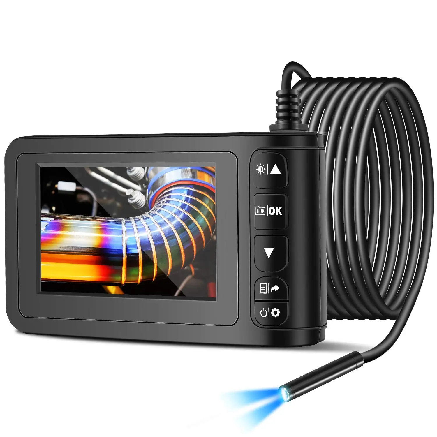 2021 Shopify 5M Digital Borescope Inspection Camera 4.3 inch Screen 1080P  5.5mm IP67 Waterproof  for Car Engine Drain