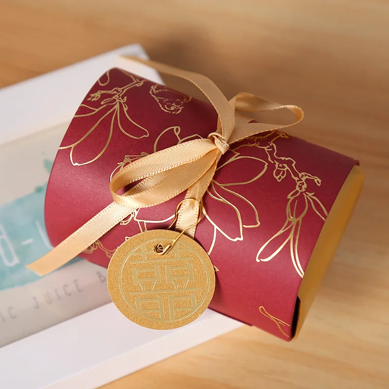 wine red blue white paper treasure chest candy box favor boxes for wedding party giveaways supplies guests