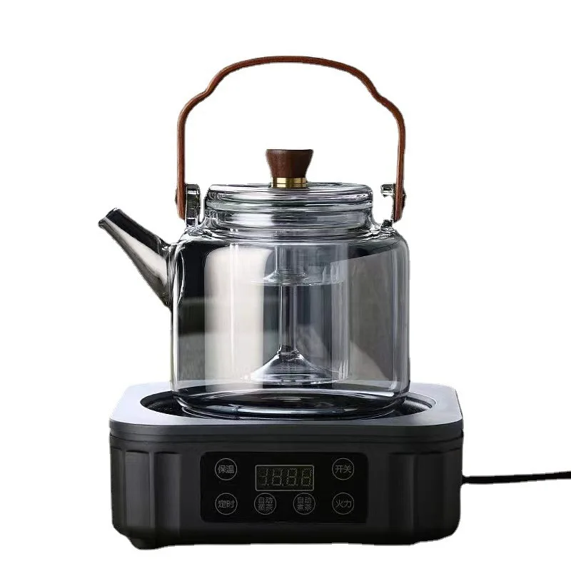 Mahogany handle smoke gray beam teapot teapot double biliary bubble teapot