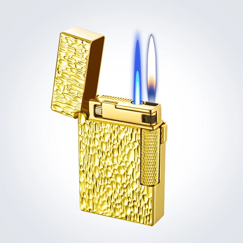 Dual Flame Soft & Torch Flame 2 in 1 Cigar Metal Lighter Butane Fuel Refillable Cigar Lighter