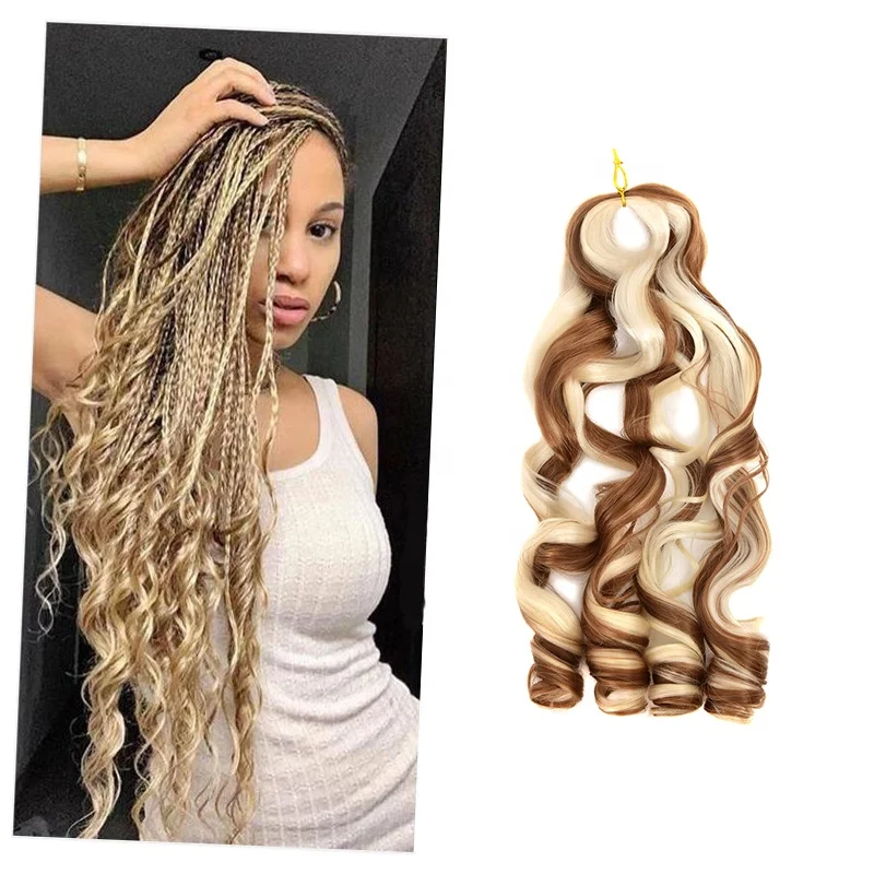 22 Inch Free Shipping Wholesale Synthetic Spiral Curly Loose Wave Spanish French Curl Braiding Hair Extension